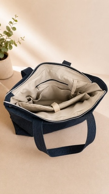 Intérieur du sac en jean