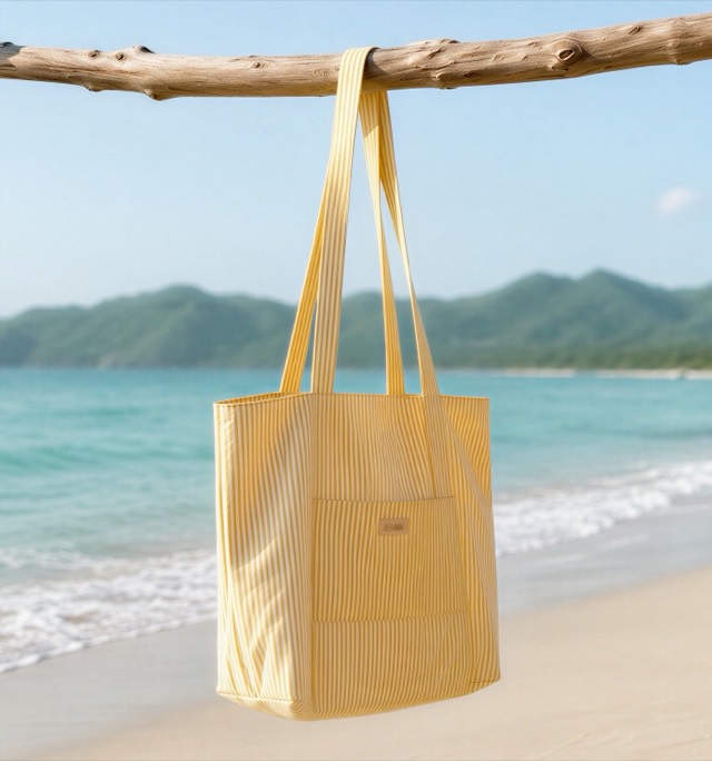 Sac Plage Jaune Rayé