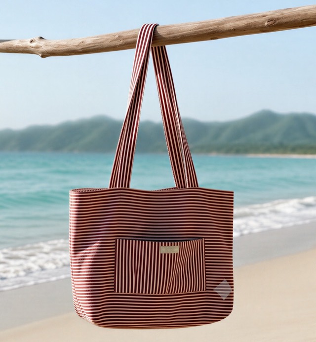 Sac Plage Rouge Rayé